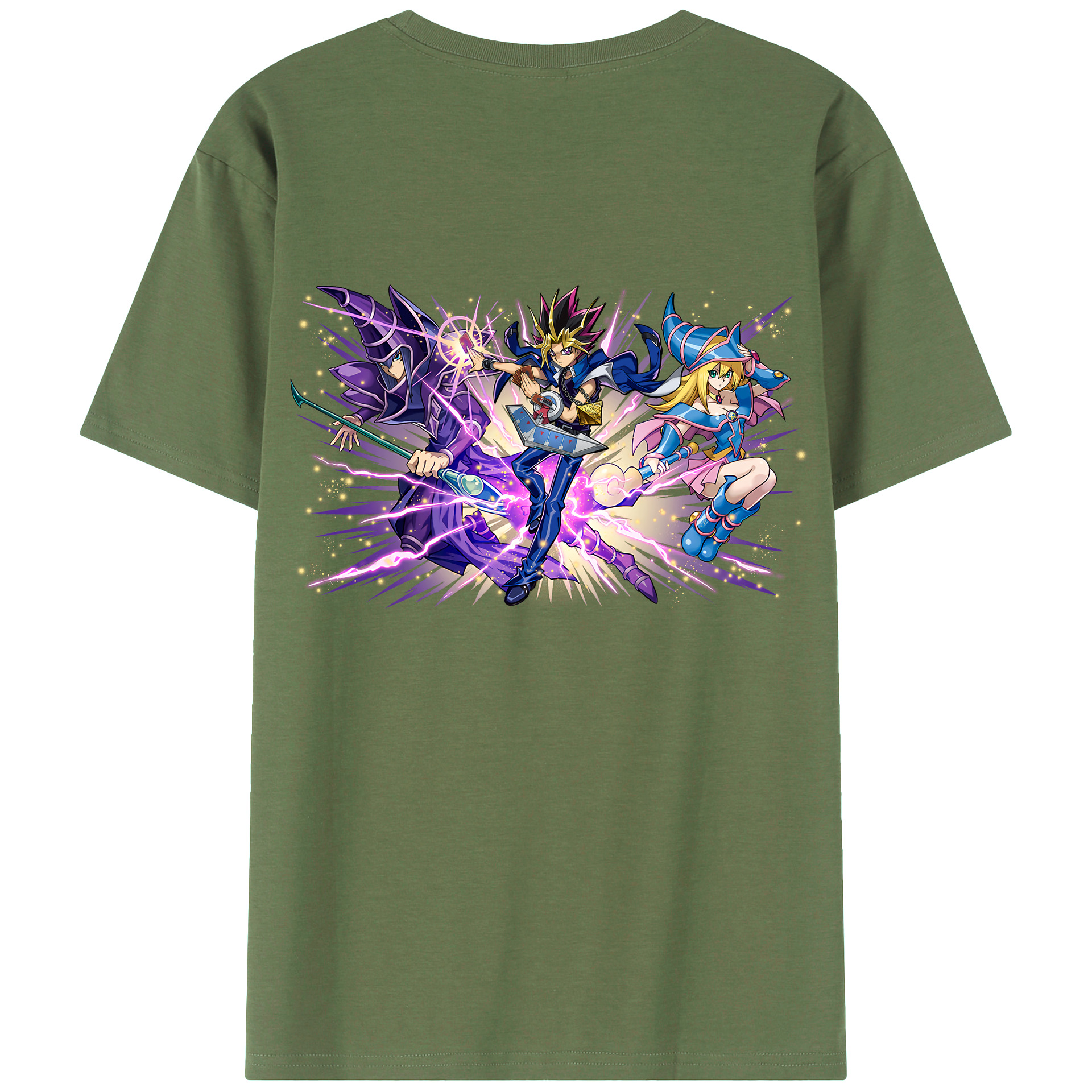 （画像用） 遊☆戯☆王 Yu-Gi-Oh! 綿100％ メンズ半袖Tシャツ（バックプリント） 通気性